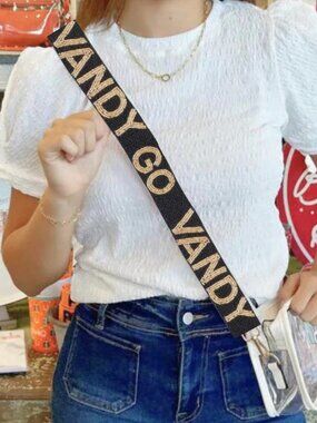 Vanderbilt Beaded Purse Strap | Vanderbilt Game Day Outfit | Go Vandy Strap